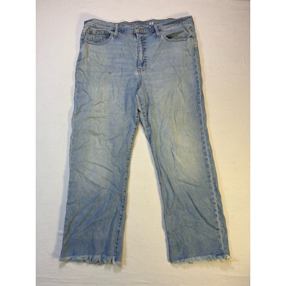 J.Crew Slim Boyfriend Jeans Womens Size 32 Light Wash Raw Hem